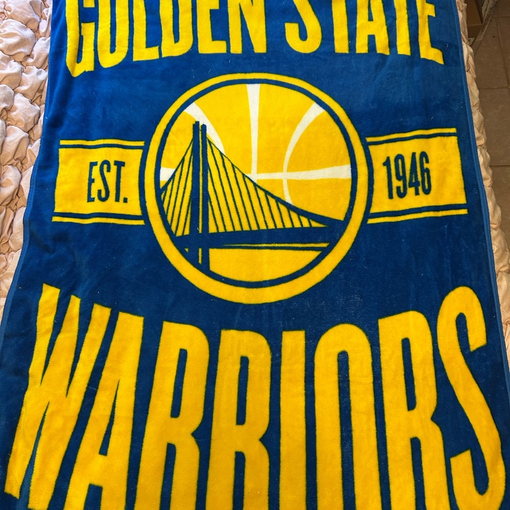 Golden State Warriors Blue and Yellow Fleece Throw